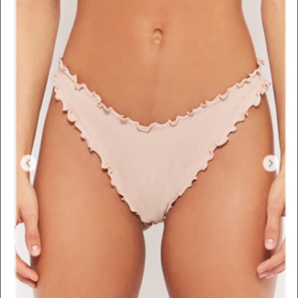 Ribbed-edge bikini in baby pink - Picture 2 of 7